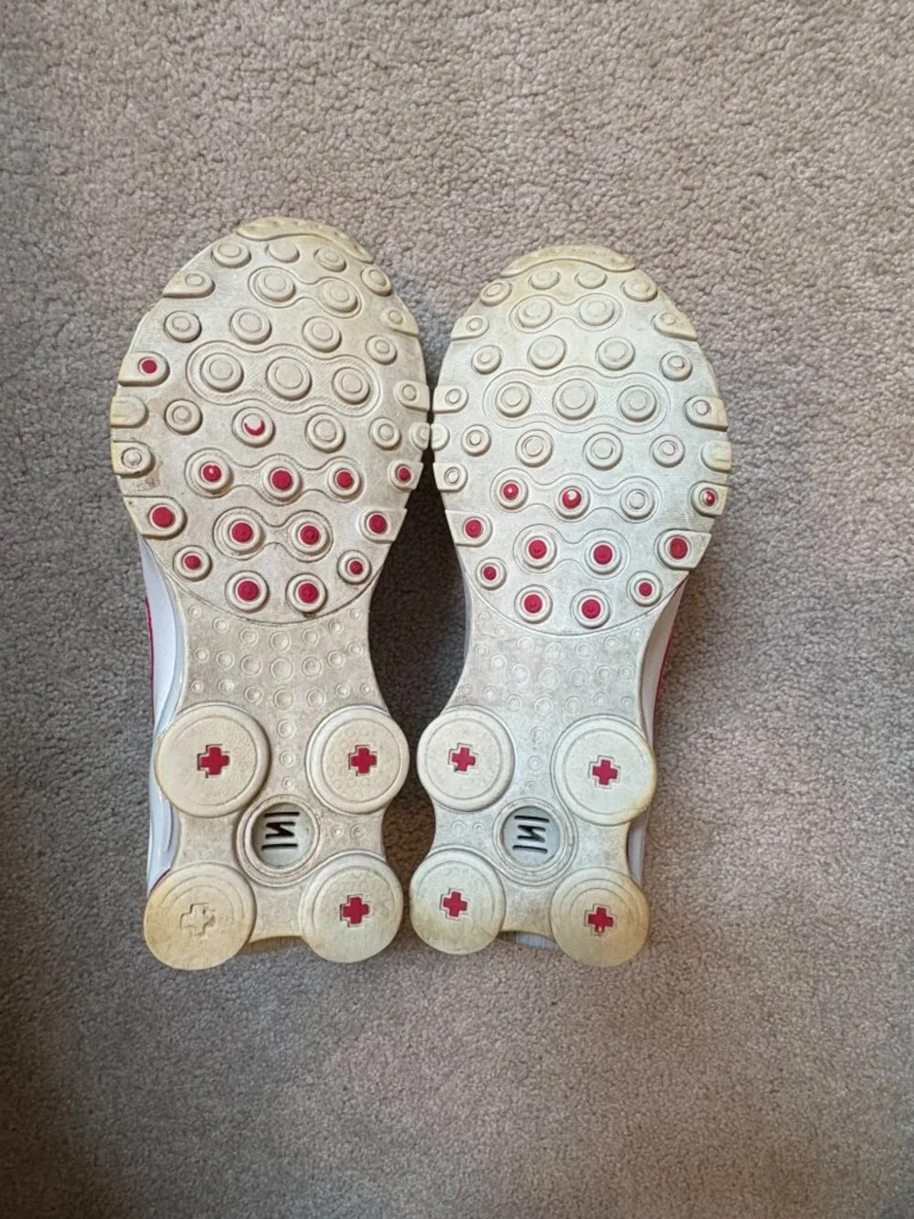 Nike Shox NZ Women's Running Shoes Size 8 White Pink 366571-112